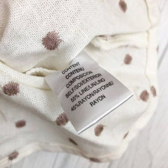 WAYF Kaitlyn Linen Blend Wrap Polka Dot Top  - Picture 5 of 6